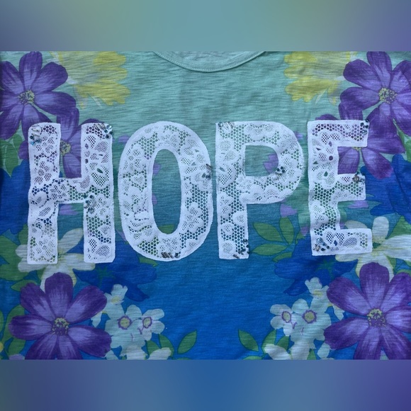 Justice Hope floral t-shirt with elastic back size 20 girls plus size - Picture 2 of 4